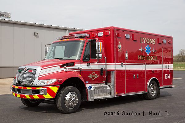 new ambulance for the Lyons Fire Department