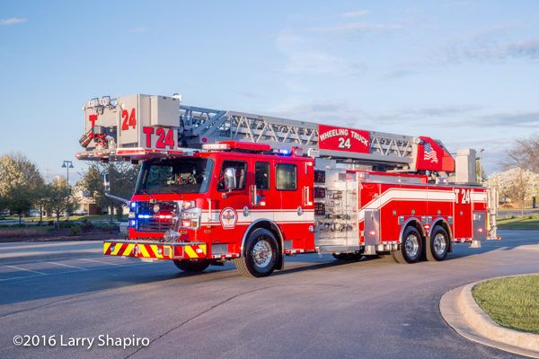2016 Rosenbauer America Cobra tower ladder for the Wheeling Fire Department