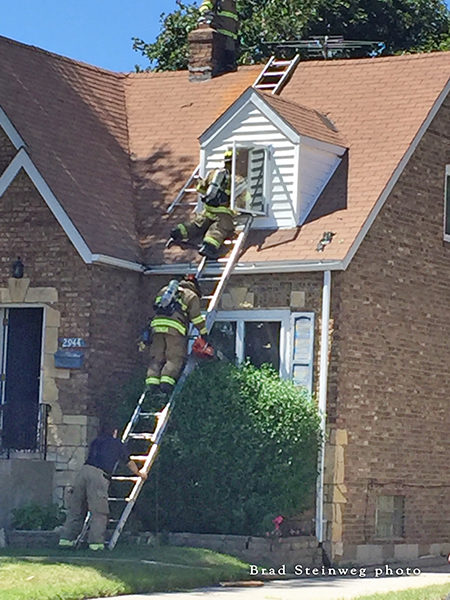 house fire scene in Lansing IL