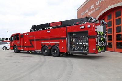 BP Whiting, IN - new Ferrara industrial pumper with Schwing boom