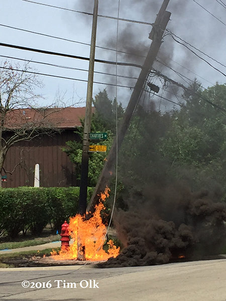 fire from downed power line