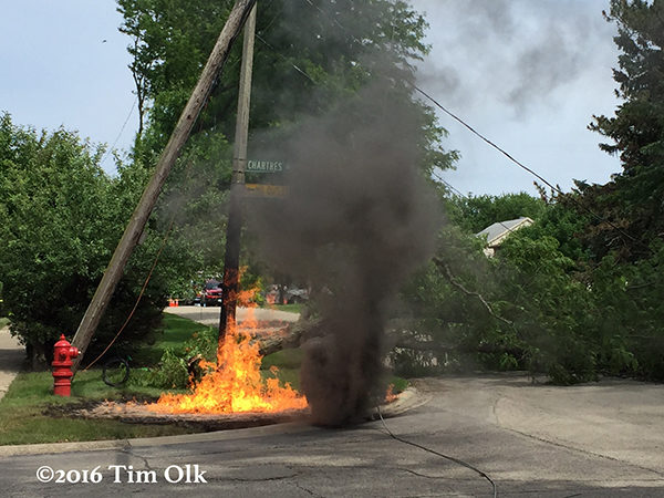 fire from downed power line