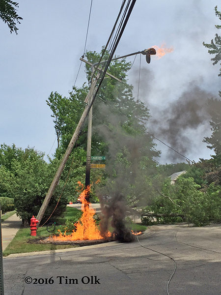 fire from downed power line