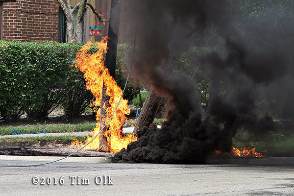 fire from downed power line