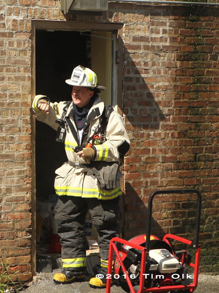 fire chief at fire scene