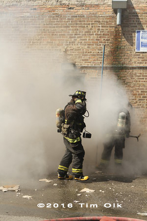 Chicago firefighters at fire scene