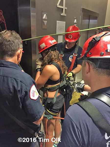 Chicago firefighters rescue woman trapped in elevator