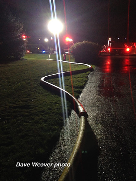 large diameter hose at fire scene