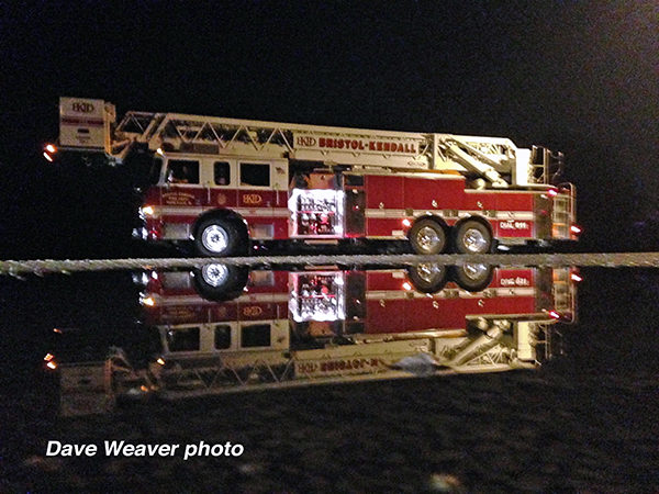 Bristol-Kendall FPD fire truck at night