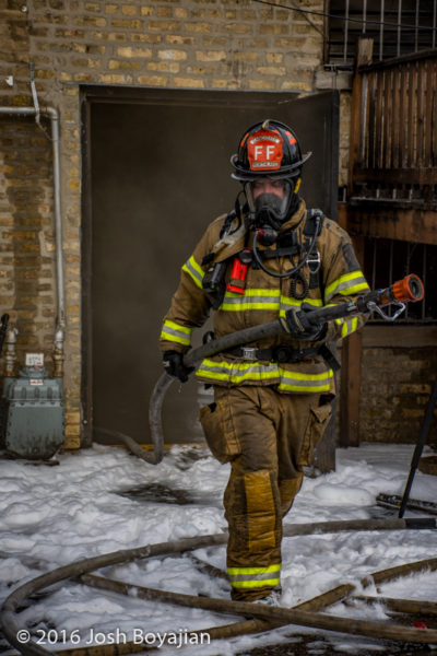 firefighter at work