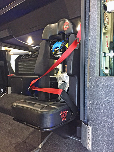 cab interior of new fire engine