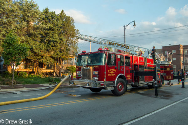 Spartan fire truck in Maywood IL at fire scene