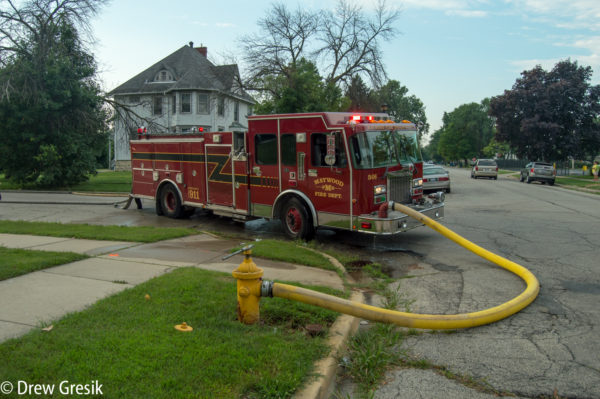 Spartan fire truck in Maywood IL at fire scene