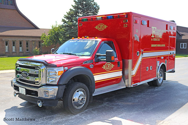 East Joliet FPD Ambulance 52 is a Ford F-450/Horton Type I ALS unit. Scott Matthews photo