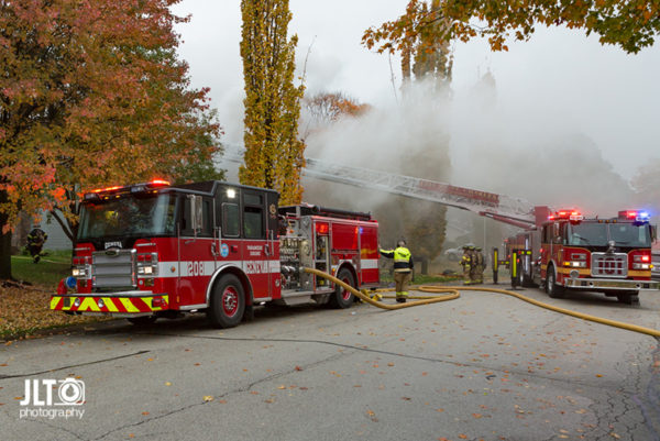 Geneva fire engine at fire scene
