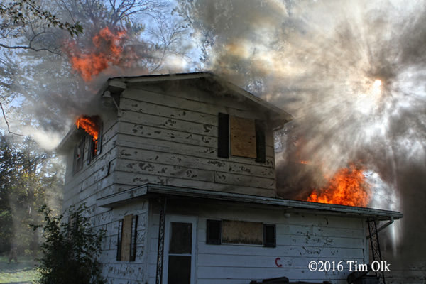 burn down of vacant house