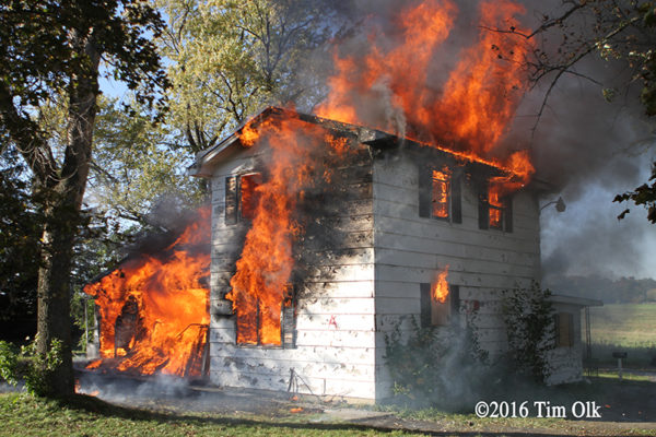 burn down of vacant house