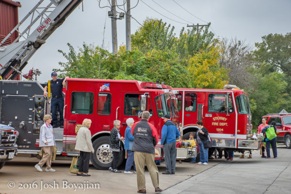 people at fire department open house 
