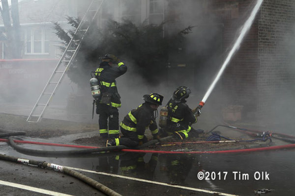 Chicago firefighters battle smokey fire