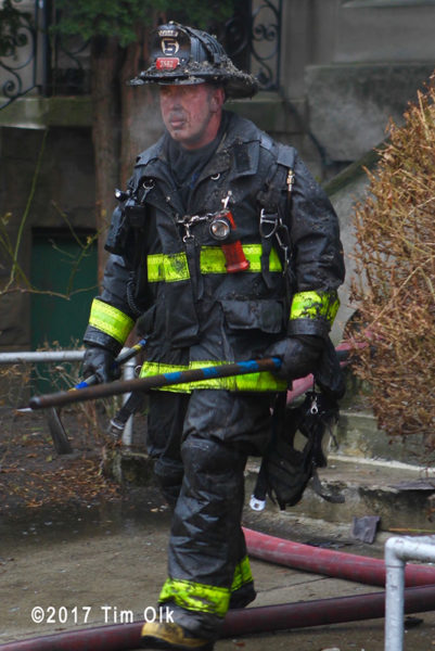 firefighter after battling a fire