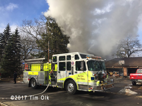 Fox Lake fire engine at scene
