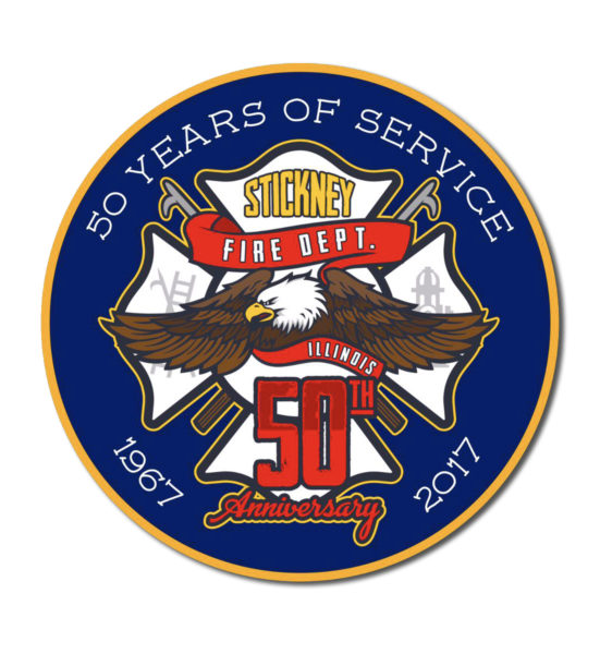 Stickney Fire Department 50th Anniversary decal