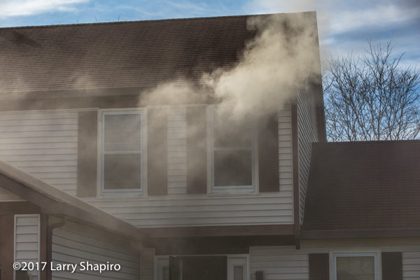 smoke from house fire in Buffalo Grove