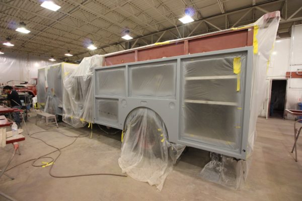 fire truck being painted