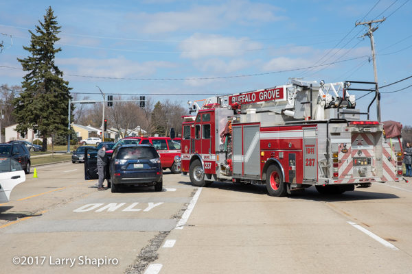 fire truck as blocking at crash scene