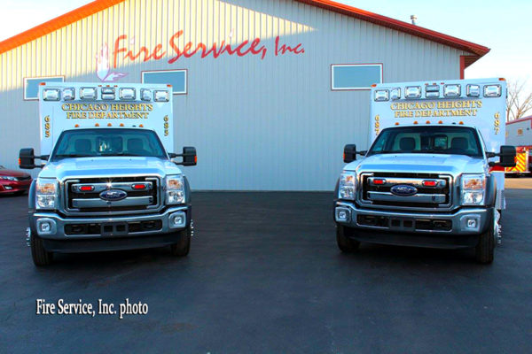 two new ambulances for the Chicago Heights Fire Department