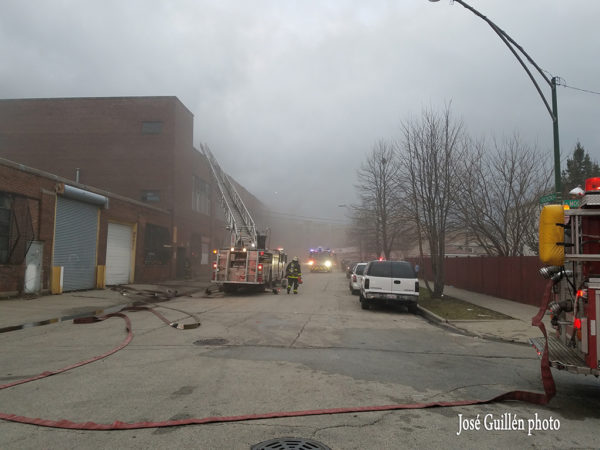 smoke from warehouse fire