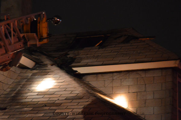 damage to roof from fire