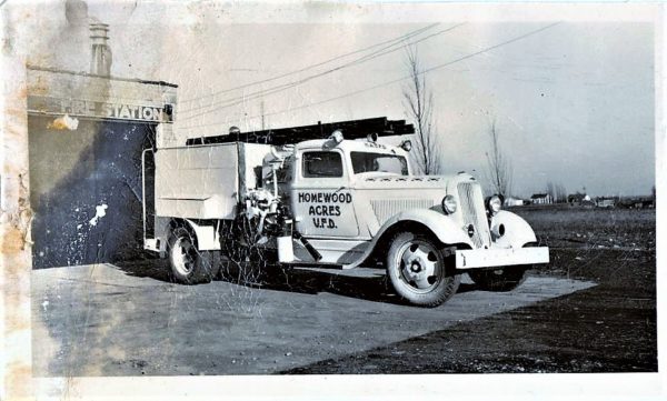 Vintage fire truck from the Homewood Acres Volunteer Fire Department
