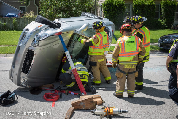 Firefighters free driver trapped in a car