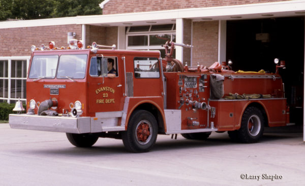 vintage Evanston FD fire engine