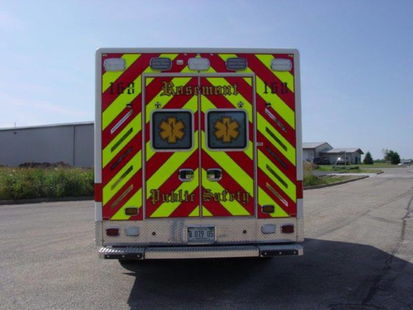 chevron striping on rear of ambulance