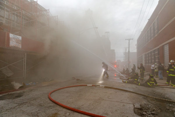 smokey conditions during building fire