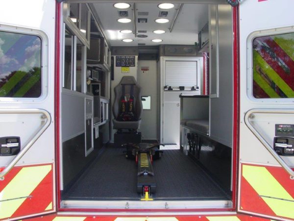 new ambulance interior with Stryker cot mechanism