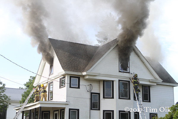 heavy smoke from attic during a house fire