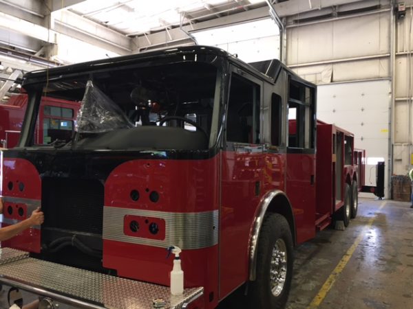 fire truck after being painted 