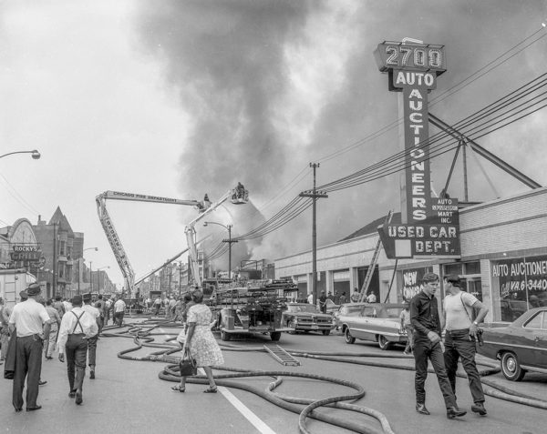 historic fire scene photo in Chicago