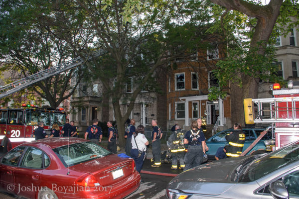 Chicago Firefighters at a fire scene 