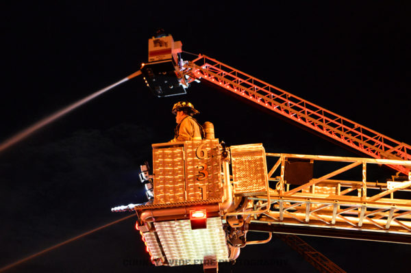 two tower ladders working master streams