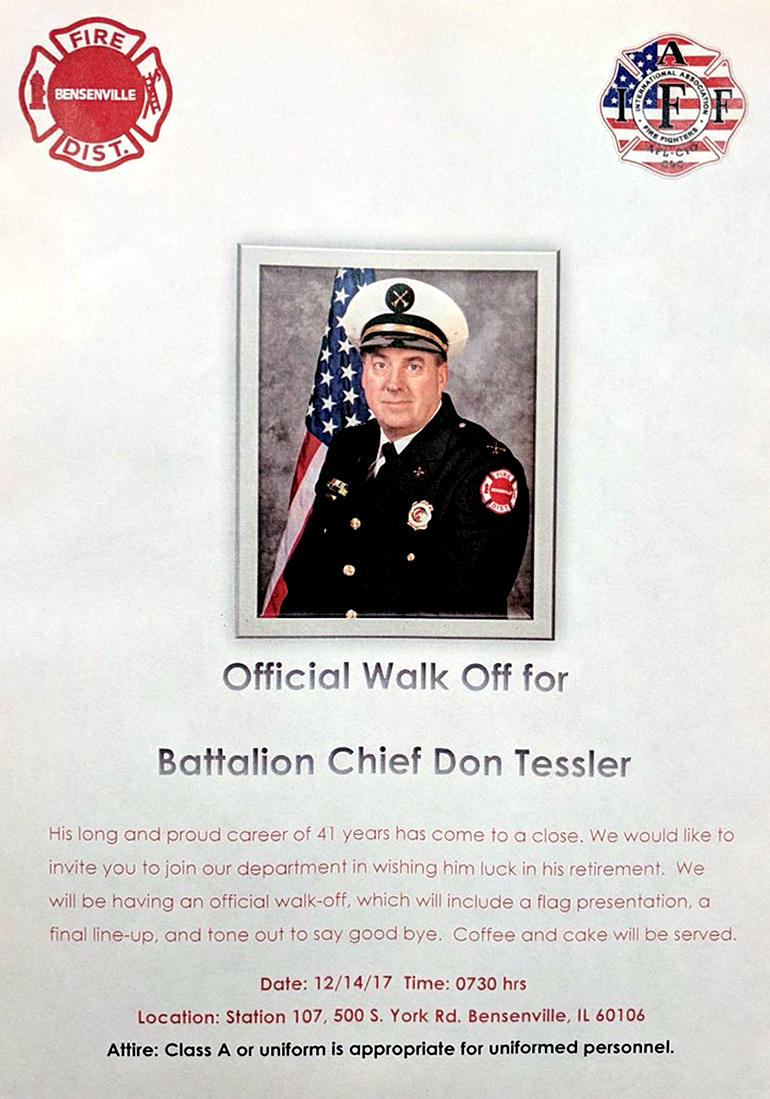 Battalion Chief Don Tessler retirement