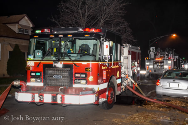 Chicago FD spare engine at fire scene