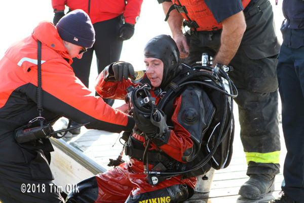 fire department diver training in cold water