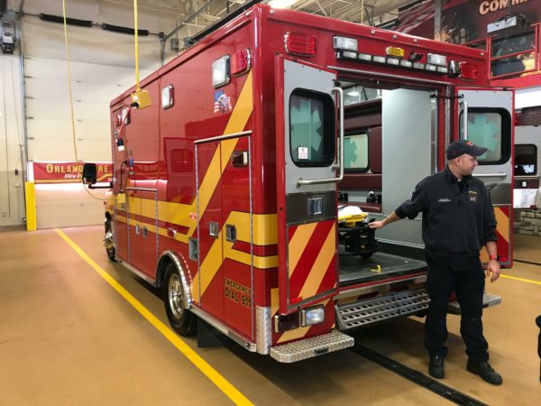 Orland FPD donates a retired ambulance to the Robbins Fire Department.