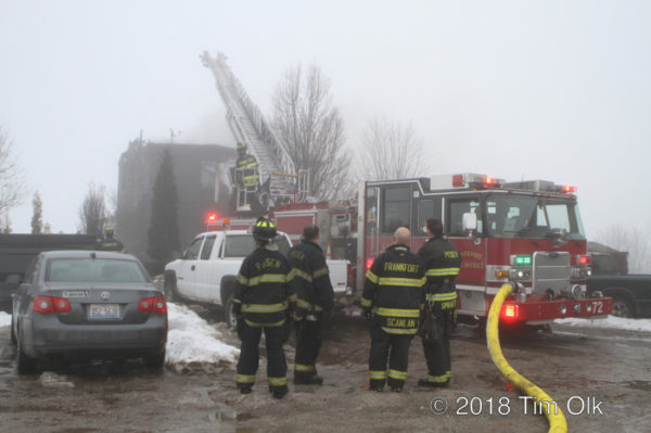 house fire scene in Frankfort IL 2/15/18