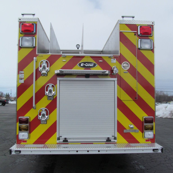 chevron striping on back of fire engine