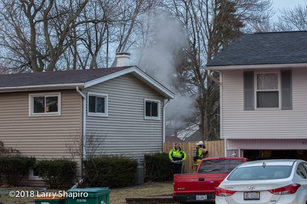 smoke from house fire in Buffalo Grove